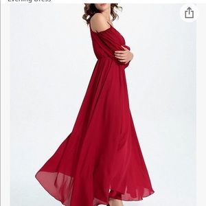 Off Shoulder Long Chiffon Casual Dress Maxi Evening Dress